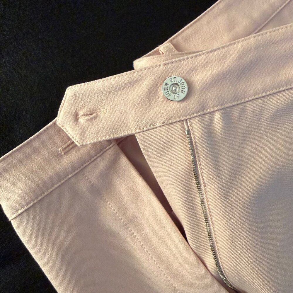 Iconic St John NEW Luxury pale pink, straight leg, jeans, Size 14